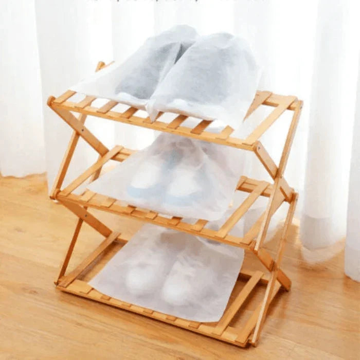 Durable Foldable Bamboo Shoe Rack
